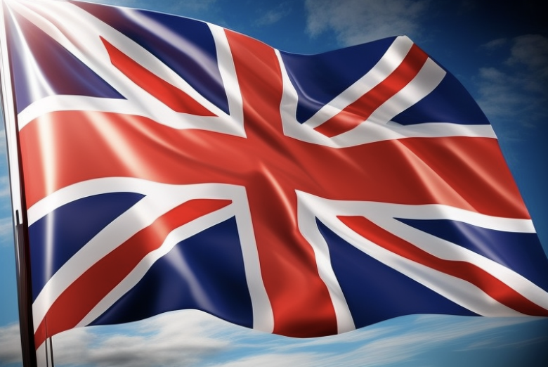 UK flag waving around