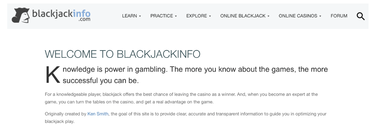 Blackjack website