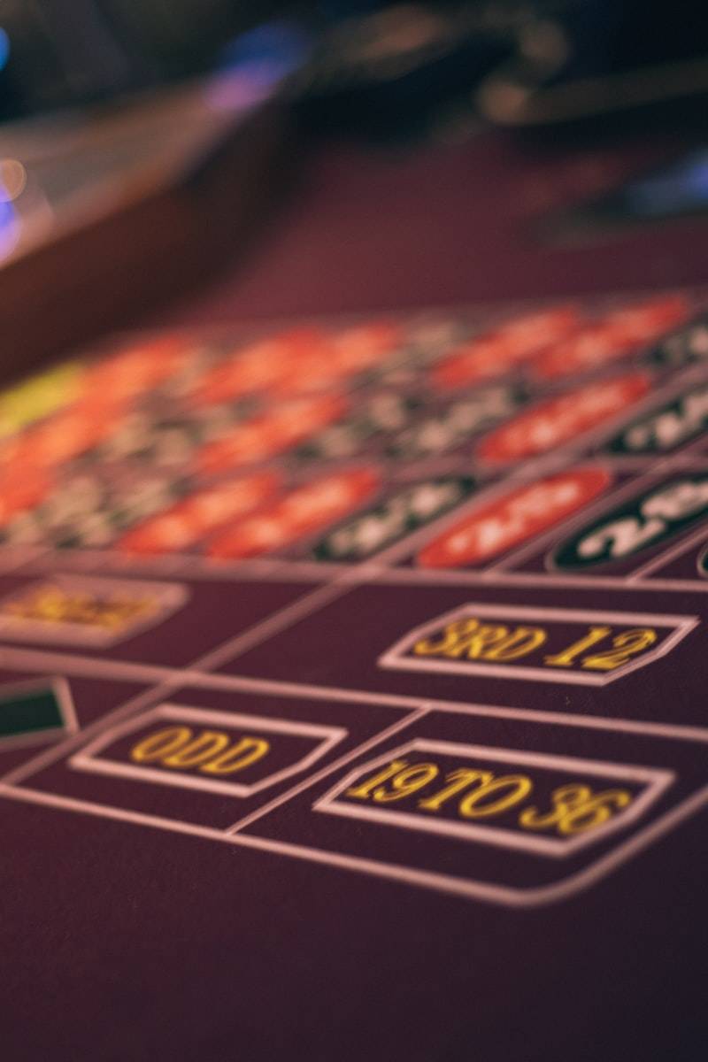 focused casino table