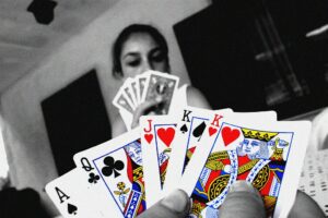poker cards showing