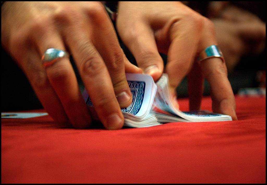 Shuffling Cards in casino