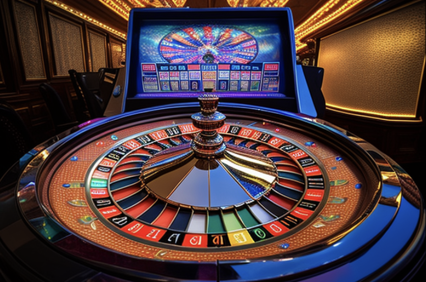 slot machine with roulette table