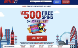 Britain Play Casino home page