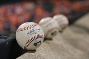 baseball balls in a row