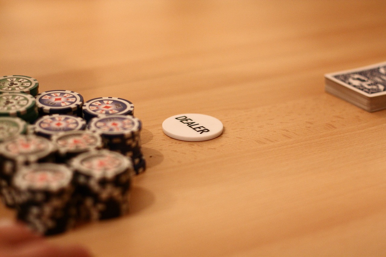 Dealer chips with casino chips