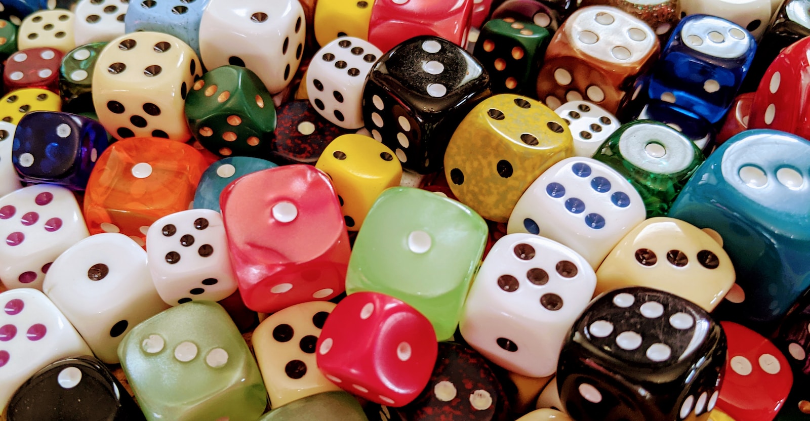 loads of colourful dice