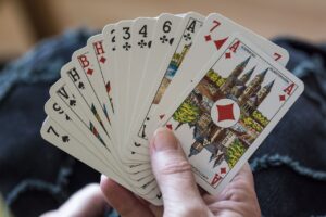 playing cards in a fan