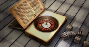 Roulette wheel and dice