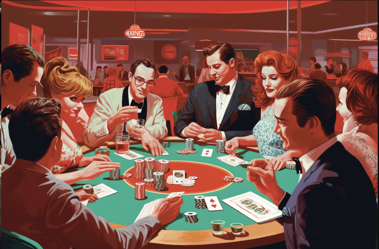 People playing rummy card games