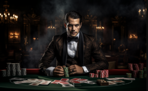 Man playing blackjack