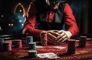 Blackjack dealer dealing blackjack 