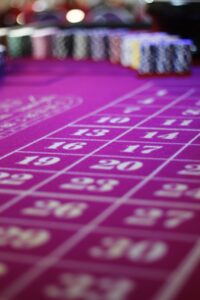 Purple roulette table