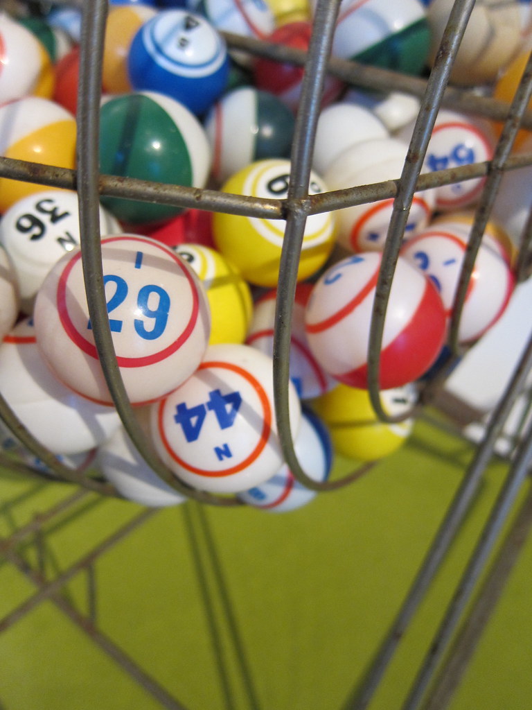Bingo balls in a wheel